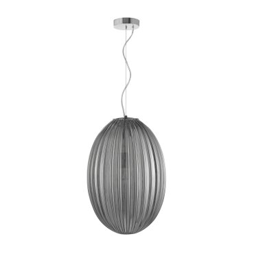 Nova Luce Hector - Pendelleuchte - Ø 30 x 120 cm - rauchgrau und chrom