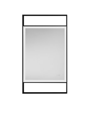 Nova Luce Doul - Spiegel mit Beleuchtung - 60 x 106 x 5 cm - 41W LED inkl. - IP44 - eloxiertes schwarz