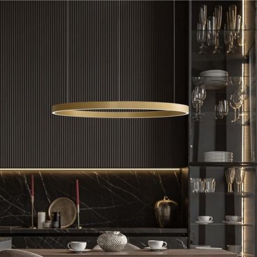 Nova Luce Elowen - Pendelleuchte - Ø 98 x 150 cm - 106W dimmbare LED inkl - gold