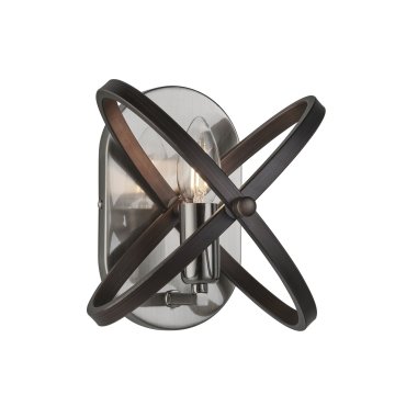 Searchlight Hoopla - Wandleuchte - 23 x 20 cm - Zinn und Braun