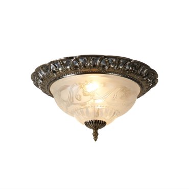 Searchlight Flush - Deckenleuchte - Ø 33 x 17 cm - Messing antik