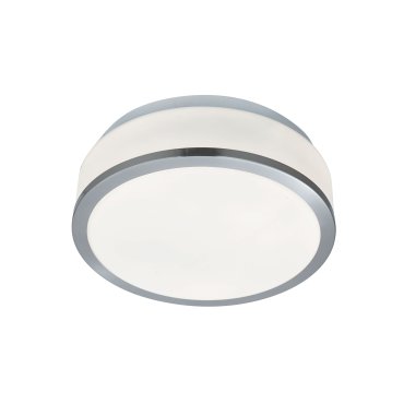 Searchlight Discs - Badezimmer-Deckenleuchte - Ø 23 x 9,5 cm - IP44 - opal und satiniert silber