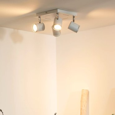 Lucide Rilou - Aufbaustrahler - 22 x 22 x 12 cm - 4 x 4,5W dimmbare LED inkl. - weiß