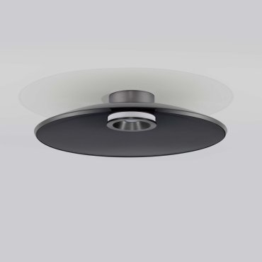 Nova Luce Esti - deckenleuchte - Ø 50 x 10,6 cm - 33W dimmbar LED inkl. - gebürstetes nickel und rauchglas