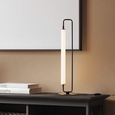 Nova Luce Wetro - Tischleuchte - 18 x 67,5 cm - 20W LED inkl. - matt schwarz und gold