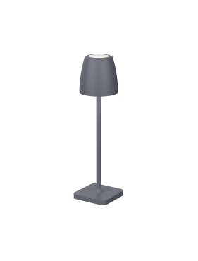 Nova Luce Colt - tischleuchte mit usb-anschluss - Ø 8 x 30 cm - 2W dimmbare LED inkl. - IP54 - basaltgrau