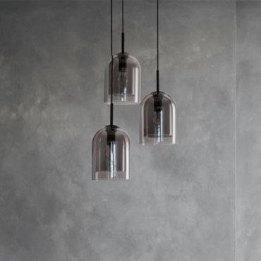 Nova Luce Velor 3L - Hängelampe - Ø 30 x 185 cm - rauchglas und schwarz