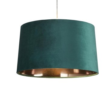 Lampenschirm Searchlight Drum - Ø 40 x 25 cm - smaragdgrün mit Gold