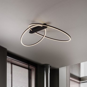 Nova Luce Kiklos - Deckenleuchte - Ø 72 x 30 cm - 42W dimmbar LED inkl. - Sand schwarz