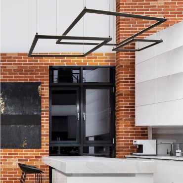 Nova Luce Eterna - Pendelleuchte - 75 x 75 x 120 cm - 40W dimmbare LED inkl. - Sand schwarz