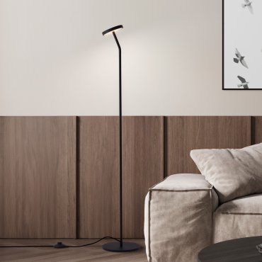 Nova Luce Logos - Stehleuchte - Ø 21 x 123 cm - 9W LED inkl. - Sand schwarz
