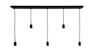 Leuchtenkönig Ensemble - Hängeleuchte 5L - 130 x 10 x 150 cm - schwarz