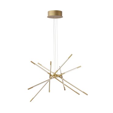 Nova Luce Raccio - Pendelleuchte mit Fernbedienung - Ø 85 x 120 cm - 56W dimmbare LED inkl - Goldmessing