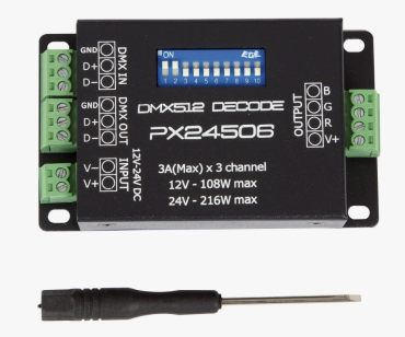 VK Lighting - DMX Decoder - 3-Kanal 3A - 12V oder 24V - 108W oder 216W