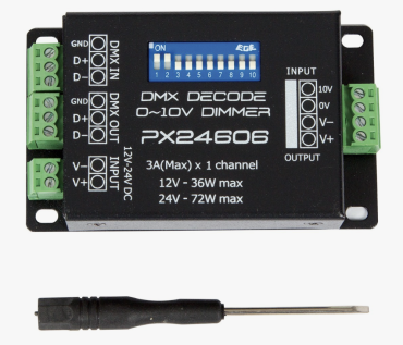 VK Lighting - DMX Decoder - 1-Kanal 3A - 12V oder 24V - 36W oder 72W