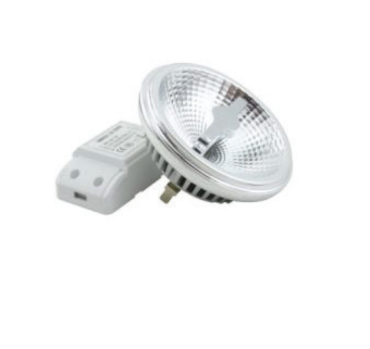 Artdelight Led-Strahler inkl. Treiber - Ø 11,1 x 7 cm - Abstrahlwinkel von 35° - G53 - AR111 - 15W dimmbar bis warm - 3000K bis 2200K - grau