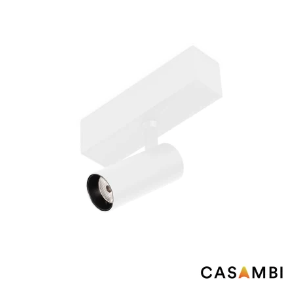 Faro Neso Hole - Strahler für Magnetschiene - Ø 3,5 x 10 x 16,3 cm - 5W CASAMBI dimmbare LED warmweiß (2700K) inkl - 20° Abstrahlwinkel - weiß