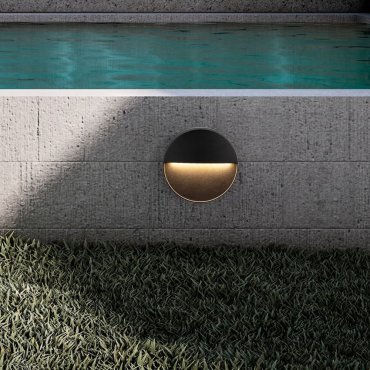 Nova Luce Rodix - Außenwandleuchte - Ø 16 x 3,1 cm - 5W LED inkl. - IP54 - Sand schwarz