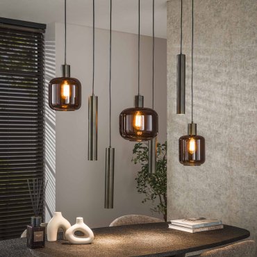 Vico Bronza - Hängeleuchte - 105 x 35 x 150 cm - sienna-braun und bronze