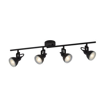 Searchlight Focus - Aufbaustrahler 4L - 81 x 9 x 16 cm - mattschwarz-weiß