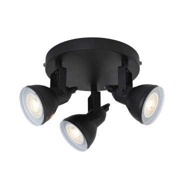 Searchlight Focus - Aufbaustrahler 3L - Ø 30 x 14 cm - mattschwarz und weiß