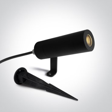 One Light Garden Cylinder – Bodenspot auf Spike – Ø 3,6 x 13 x 8,5 cm – 6,5W LED inkl. – IP65 – schwarz