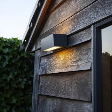Lutec Gemini - Außenwandleuchte - intelligente Beleuchtung - Lutec Connect - 22 x 10,3 x 8,5 cm - 17W LED inkl - RGB - IP54 - dunkelgrau