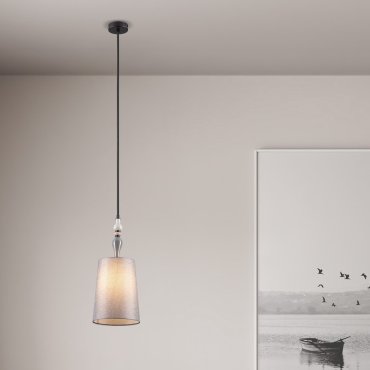Nova Luce Damo - Hängelampe - Ø 22 x 160 cm - matt schwarz, grau und braun