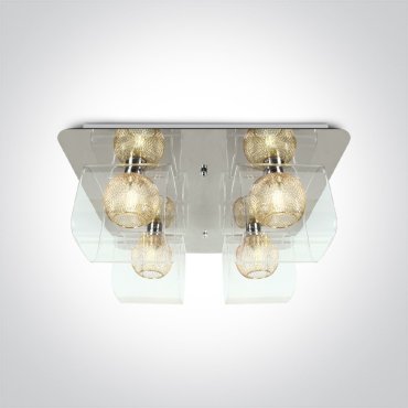ONE Light Cube Range - Aufbaustrahler 4L - 40 x 40 x 17,5 cm - Chrom