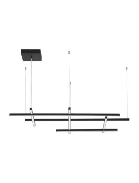Nova Luce Pace - Hängelampe - 102 x 204 x 80 cm - 83W dimmbar LED inkl. - Sand schwarz