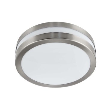 Searchlight LED Outdoor - Außen-Deckenleuchte - Ø 29 x 8 cm - IP44 - Edelstahl und weiß