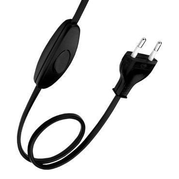 Bailey Netzkabel - mit Eurostecker, Schalter und 2 Meter Kabel - schwarz