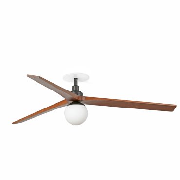 Faro Klim L - Deckenventilator mit Licht und Einbaufassung - Ø 150 cm - matt schwarz und dunkle walnuss
