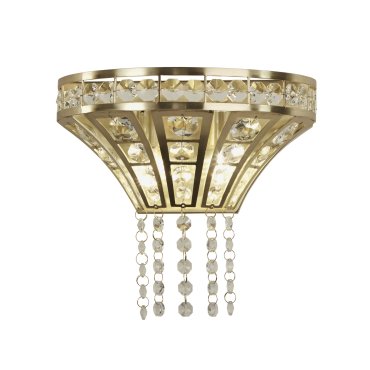 Searchlight Gemma - Wandleuchte - 25 x 24 cm - Messing satiniert und transparent