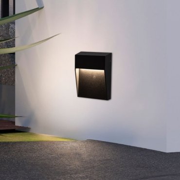 Nova Luce Fem - Außenwandleuchte - Ø 16 x 16 x 2,7 cm - 5W LED inkl. - IP54 - Sand schwarz