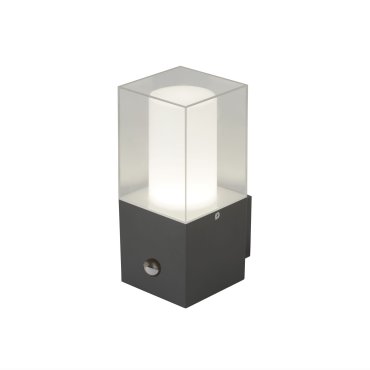Searchlight Kinloch - Außenwandleuchte mit Sensor - 10 x 10 x 23 cm - IP44 - dunkelgrau