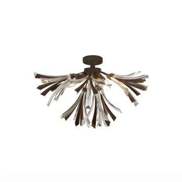 Searchlight Shake - Deckenleuchte - Ø 66 x 41 cm - gebürstetes Schwarzgold