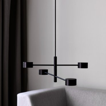 Nordlux Clyde - Pendelleuchte - 89,6 x 8,5 x 222,3 cm - 3 Stufen Dimmer - 4 x 5W LED inkl. - schwarz