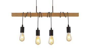 Searchlight Woody - Hängeleuchte - 70 x 150 cm - schwarz und braun