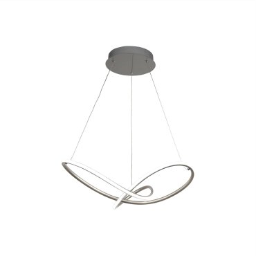 Searchlight Magic - Pendelleuchte - Ø 58 x 150 cm - 29W dimmbare LED inkl - satiniert silber und weiß