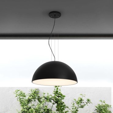 Nova Luce Tholos - Hängelampe - Ø 70 x 240 cm - Sand schwarz und matt Weiß