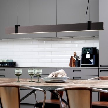 Nordlux Lilt - Pendelleuchte - 115 x 4,3 x 210,2 cm - 3 Stufen Moodmaker Funktion - 27W LED inkl. - Stahl dunkel