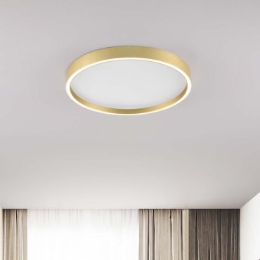 Nova Luce Istos - Deckenleuchte - Ø 50 x 5 cm - 38W dimmbar LED inkl. - gebürstetes gold