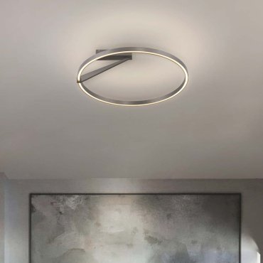 Nova Luce Tilia - Deckenleuchte - Ø 60 x 20 cm - 44W dimmbar LED inkl. - nebliges nickel