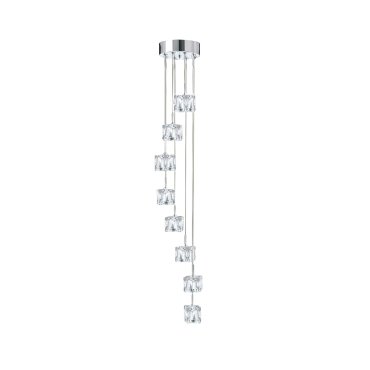 Searchlight Ice Cube - Pendelleuchte - Ø 20 x 116 cm - 8 x 5W dimmbare LED inkl - Chrom