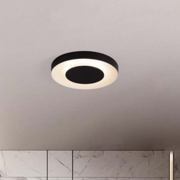 Nova Luce Pada - Deckenleuchte - Ø 40 x 5 cm - 25W dimmbar LED inkl. - Sand schwarz und Weiß