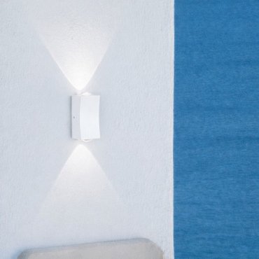 Nova Luce Dewei - Außenwandleuchte - 5 x 9 x 4 cm - 2x 2W LED inkl. - IP54 - Sand Weiß