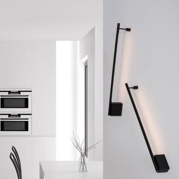 Nova Luce Gropius - Wandleuchte - 60 x 7 x 3,5 cm - 10W LED inkl. - Sand schwarz