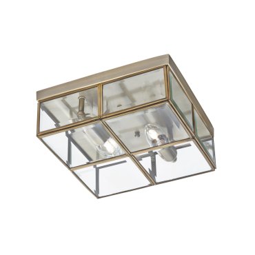 Searchlight Flush - Deckenleuchte - 25 x 25 x 10 cm - Messing antik