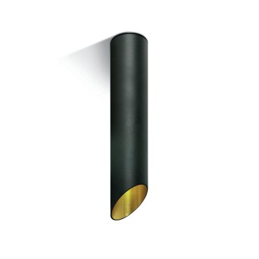 ONE Light Decorative Cut Cylinders - Aufbaustrahler 1L - Ø 6 x 30 cm - schwarz und gold